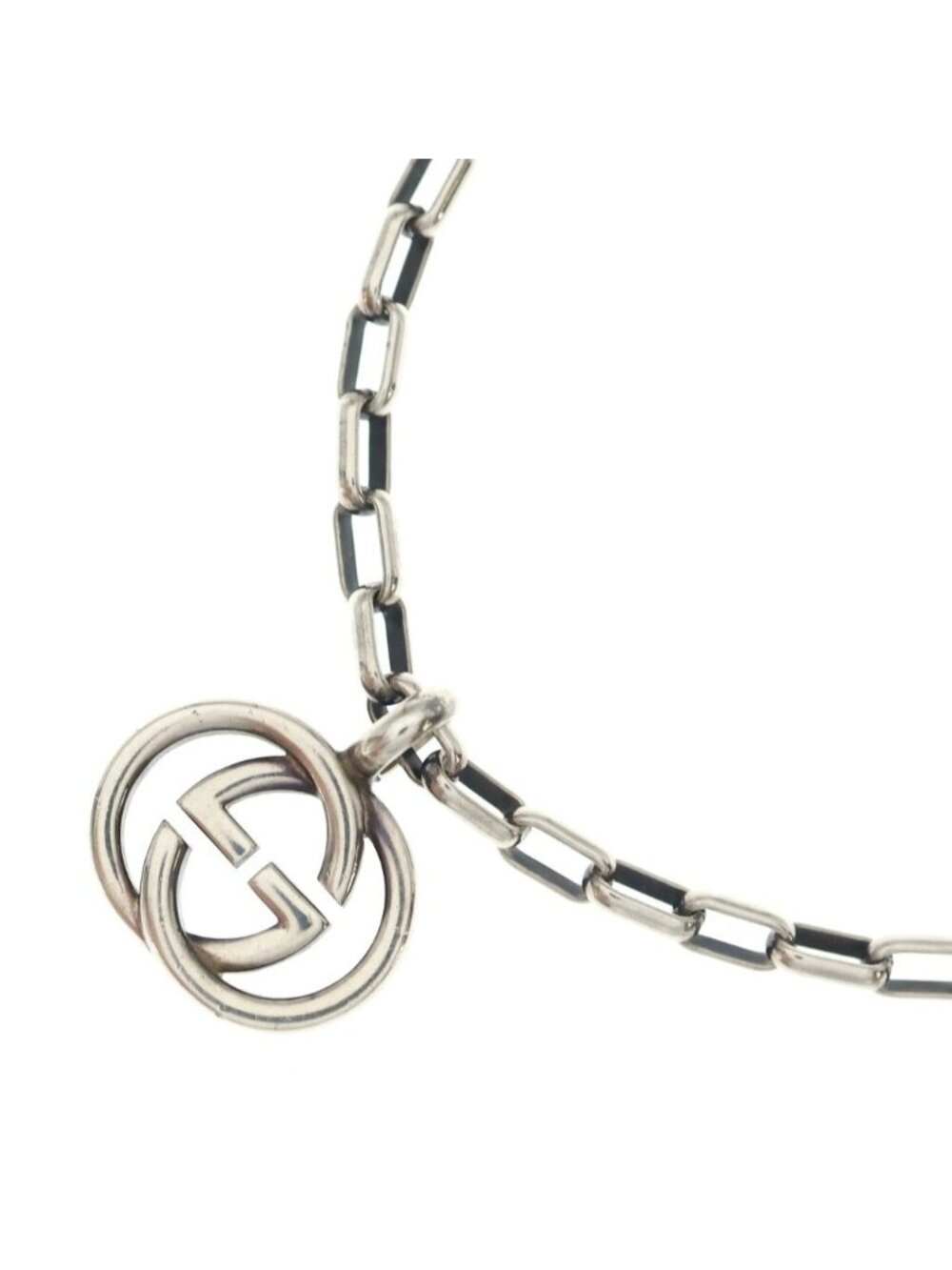 Gucci Interlocking G Pendant Chain Silver Necklace